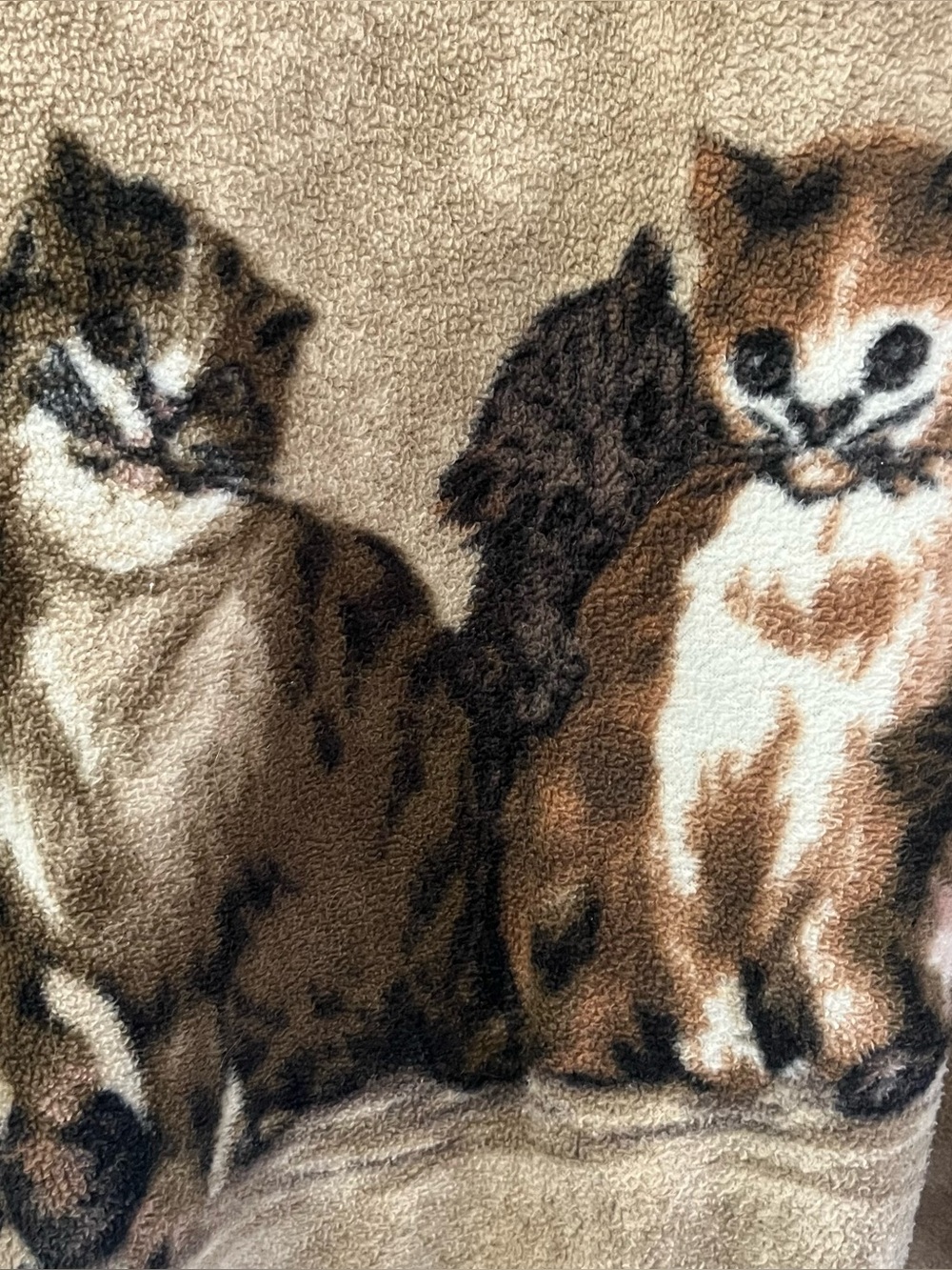 Vintage Blair Cat Print Full Zip Up Fleece Jacket Size 2XL Brown Cat Fleece Zip - Picture 4 of 11